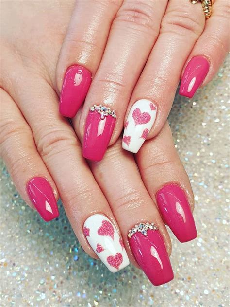 pink valentines nails short|sexy valentines nails.